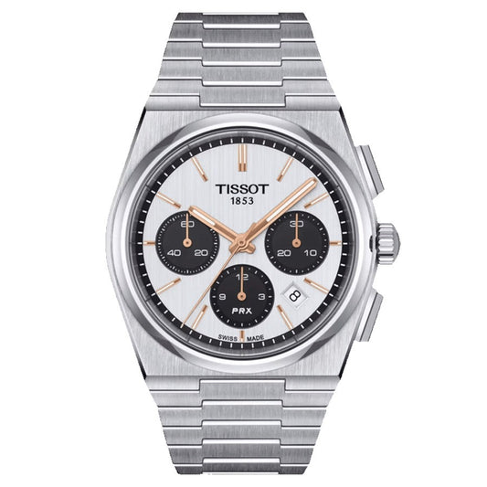 Tissot PRX Automatic Chronograph White Dial Steel Bracelet 42 mm