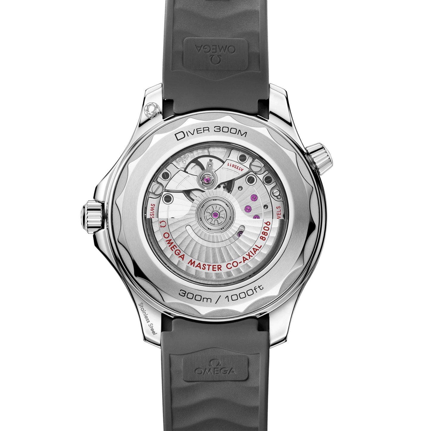 Omega Seamaster Diver 300m 42 mm, steel on rubber strap