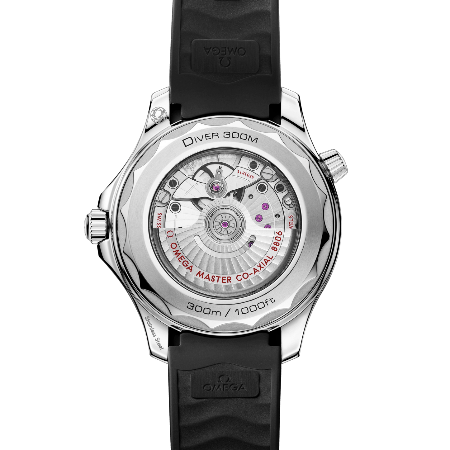 Omega Seamaster Diver 300m 42 mm, steel on rubber strap