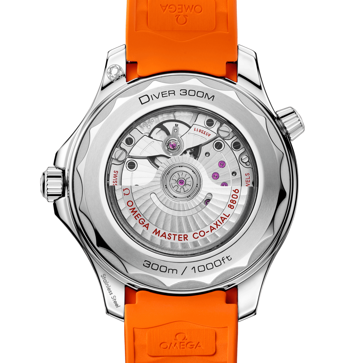 Omega Seamaster Diver 300m 42 mm, steel on rubber strap