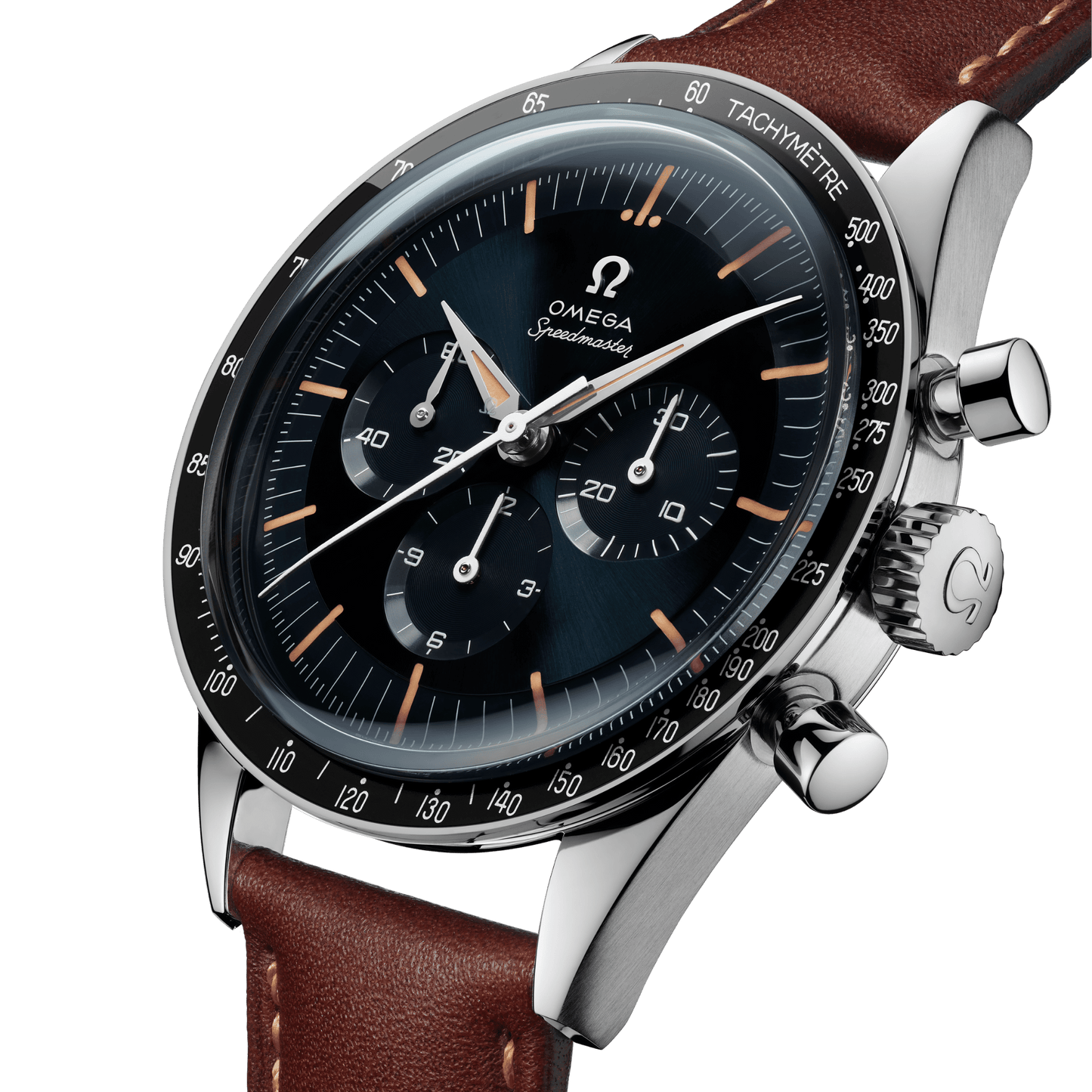 Omega Speedmaster First Omega In Space 39.7 mm, steel on leather strap