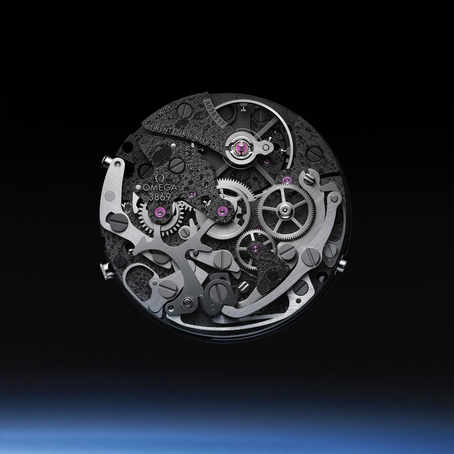 Omega Speedmaster dark side of the moon 44.25 mm, black ceramic on rubber strap