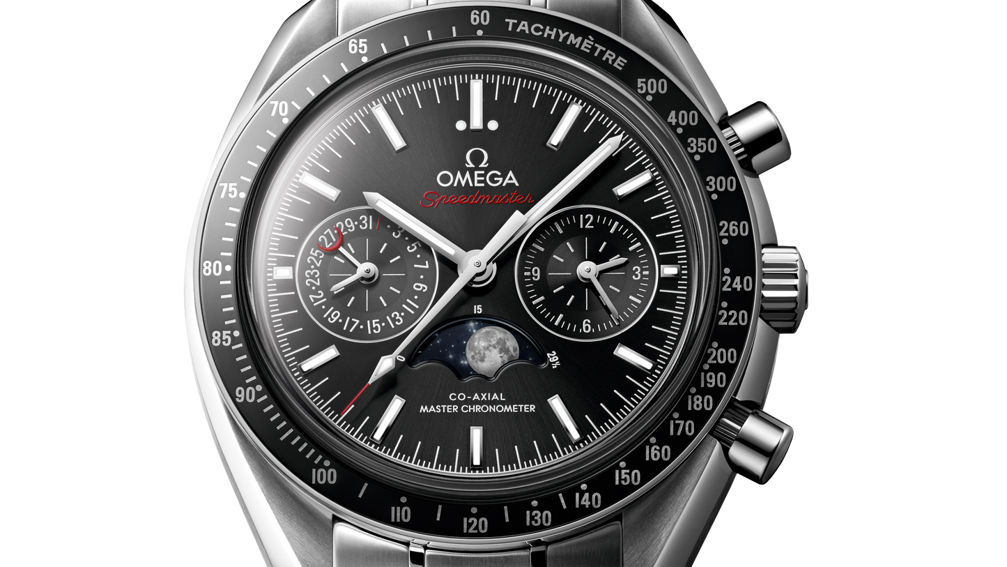 Omega Speedmaster Moonphase 44.25 mm, steel on steel