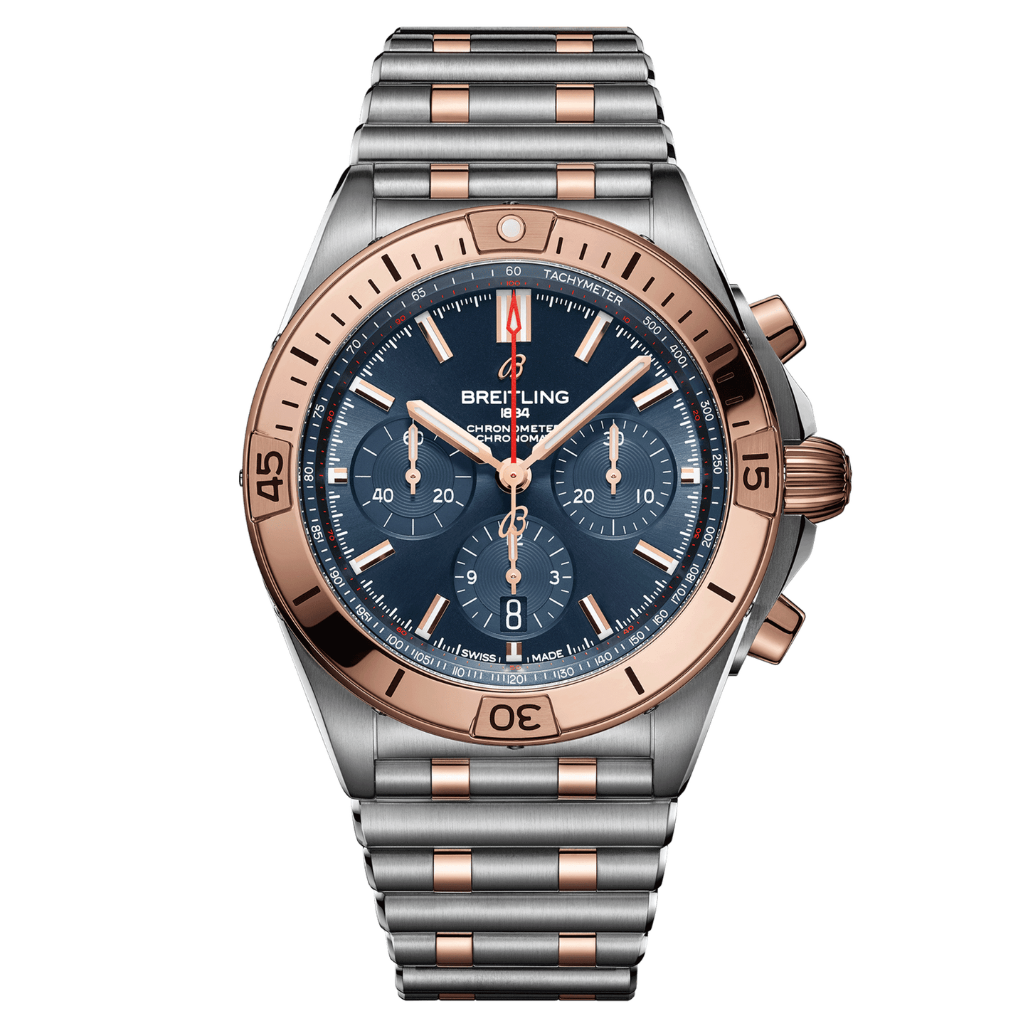 Breitling Chronomat B01 42, Blue Dial and Stainless steel & 18k red gold Case