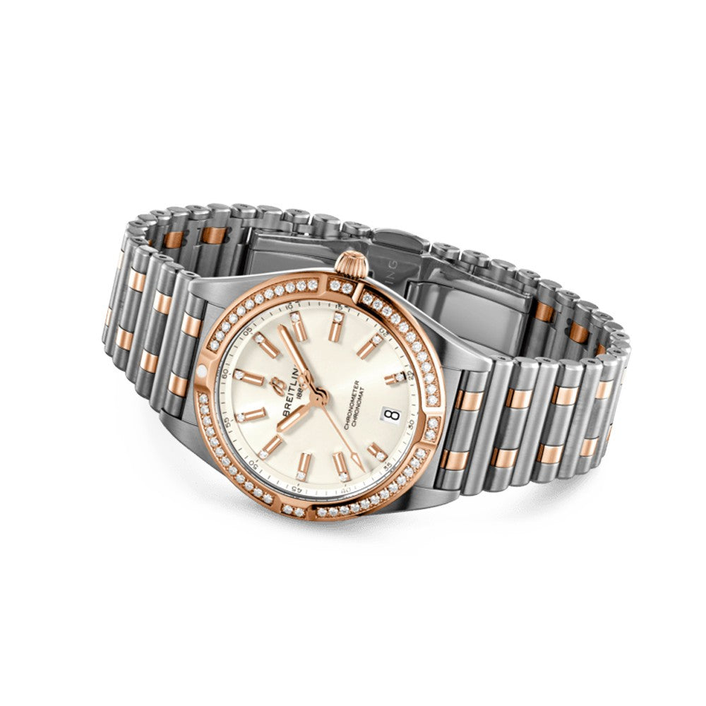 Breitling Chronomat 32, Stainless steel & 18k red gold (gem-set)