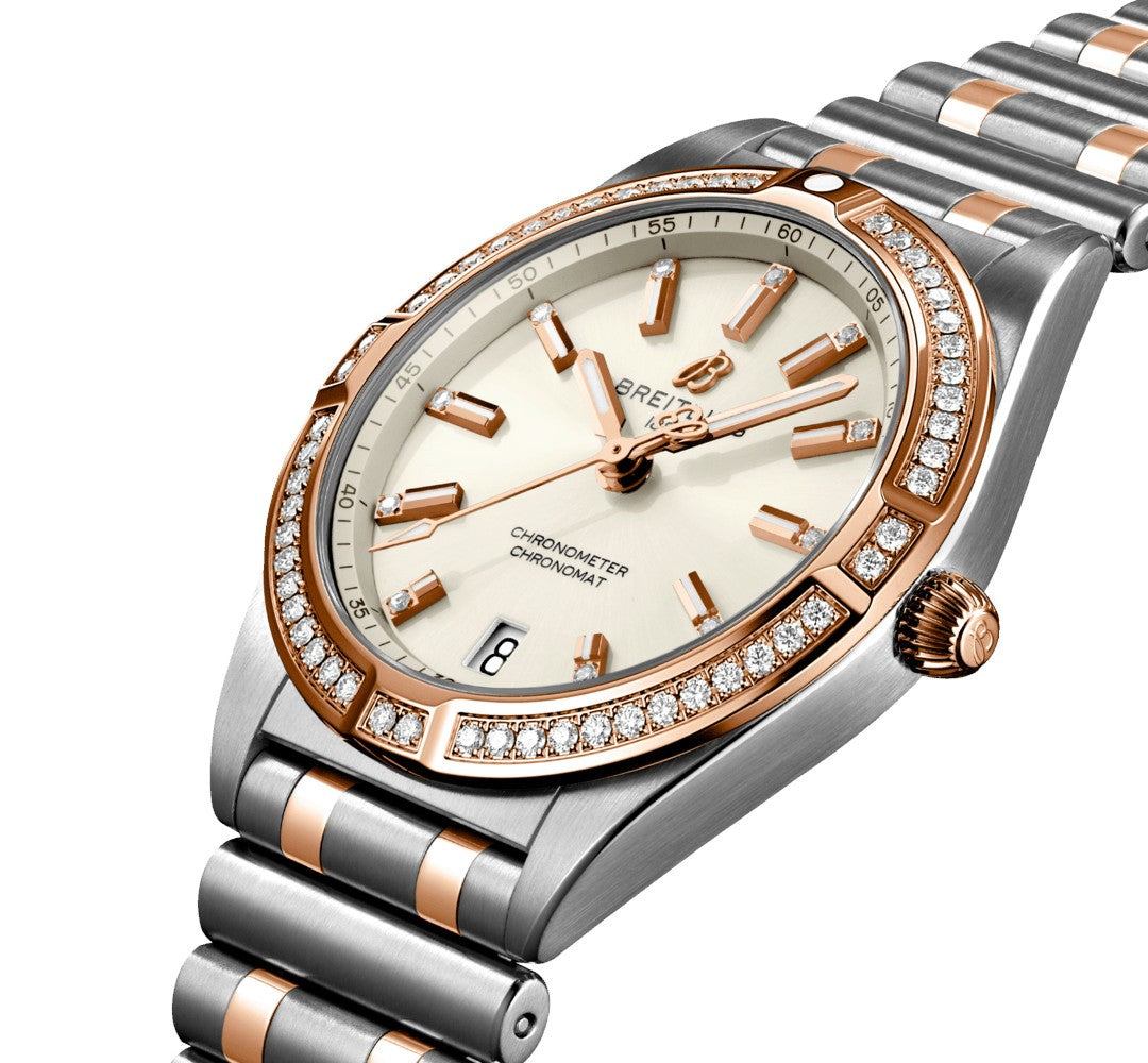 Breitling Chronomat 32, Stainless steel & 18k red gold (gem-set)