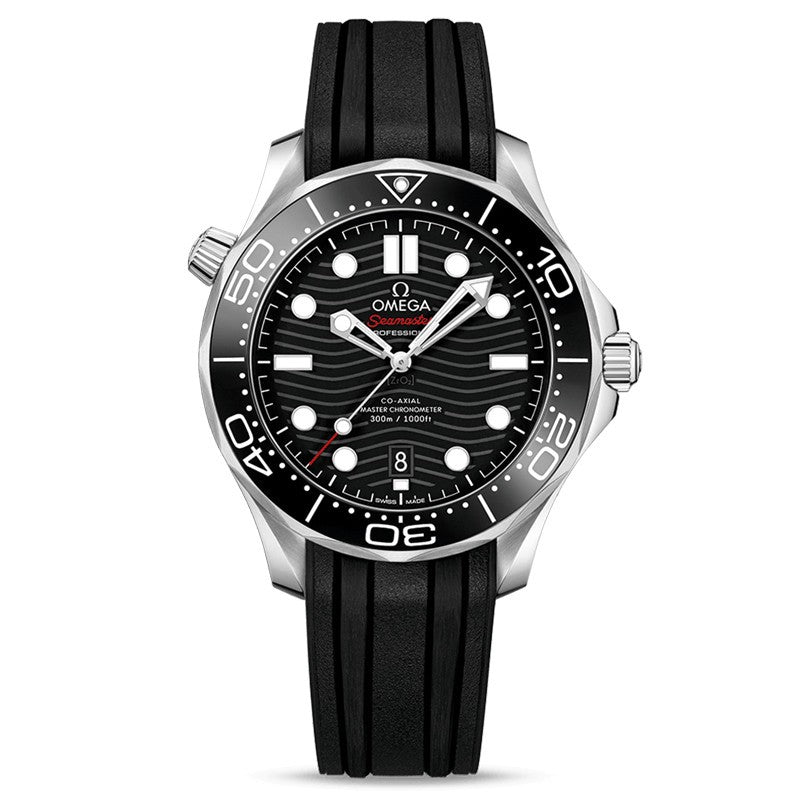 Omega Seamaster Diver 300m 42 mm, steel on rubber strap