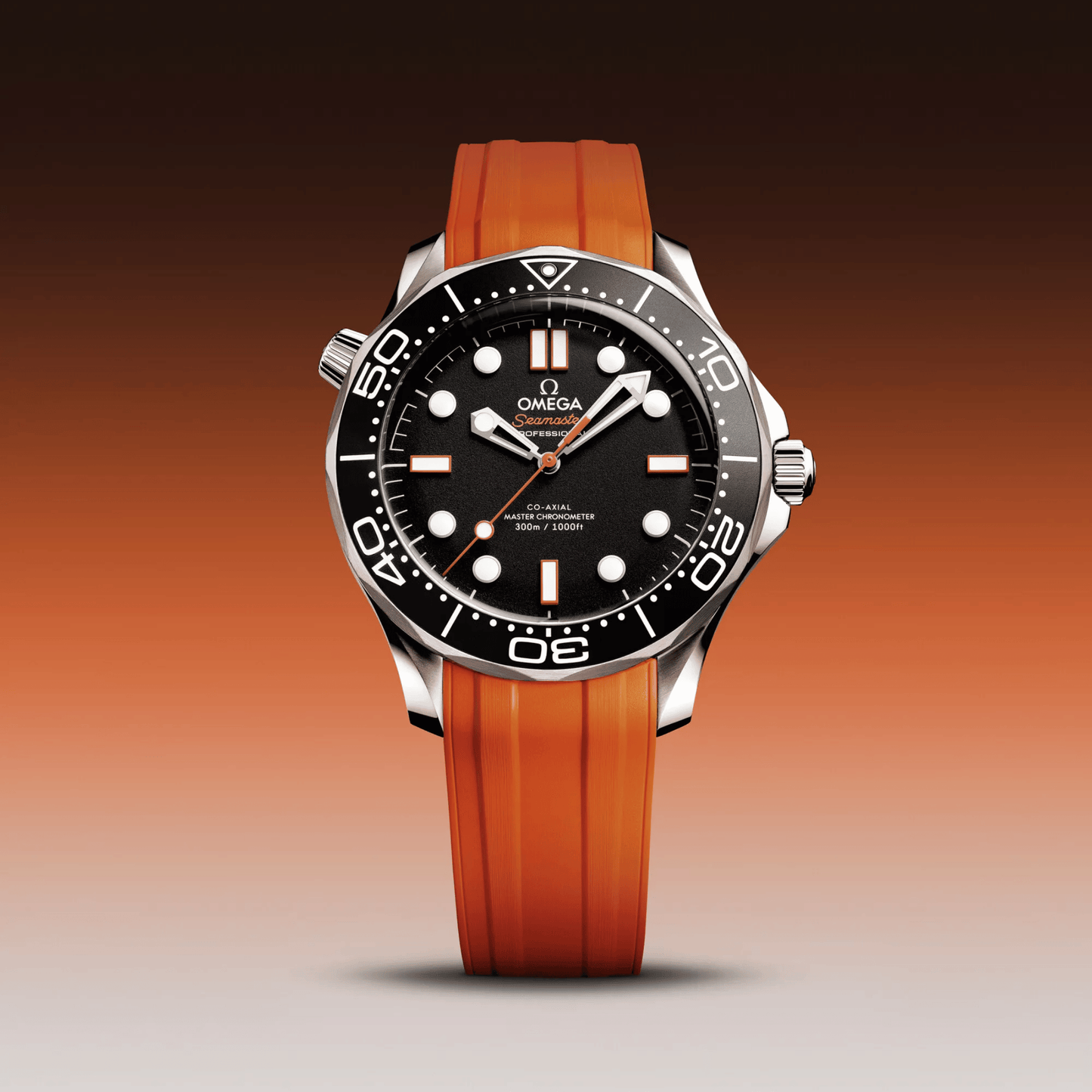 Omega Seamaster Diver 300m 42 mm, steel on rubber strap