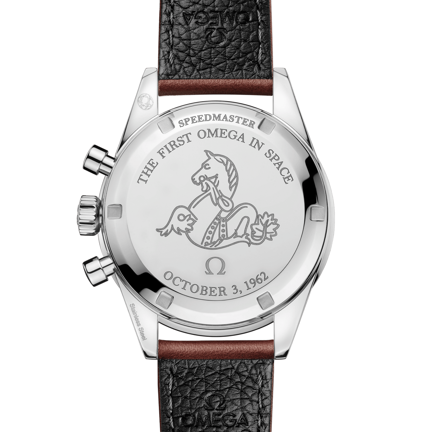 Omega Speedmaster First Omega In Space 39.7 mm, steel on leather strap