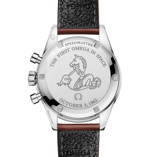 Omega Speedmaster First Omega In Space 39.7 mm, steel on leather strap