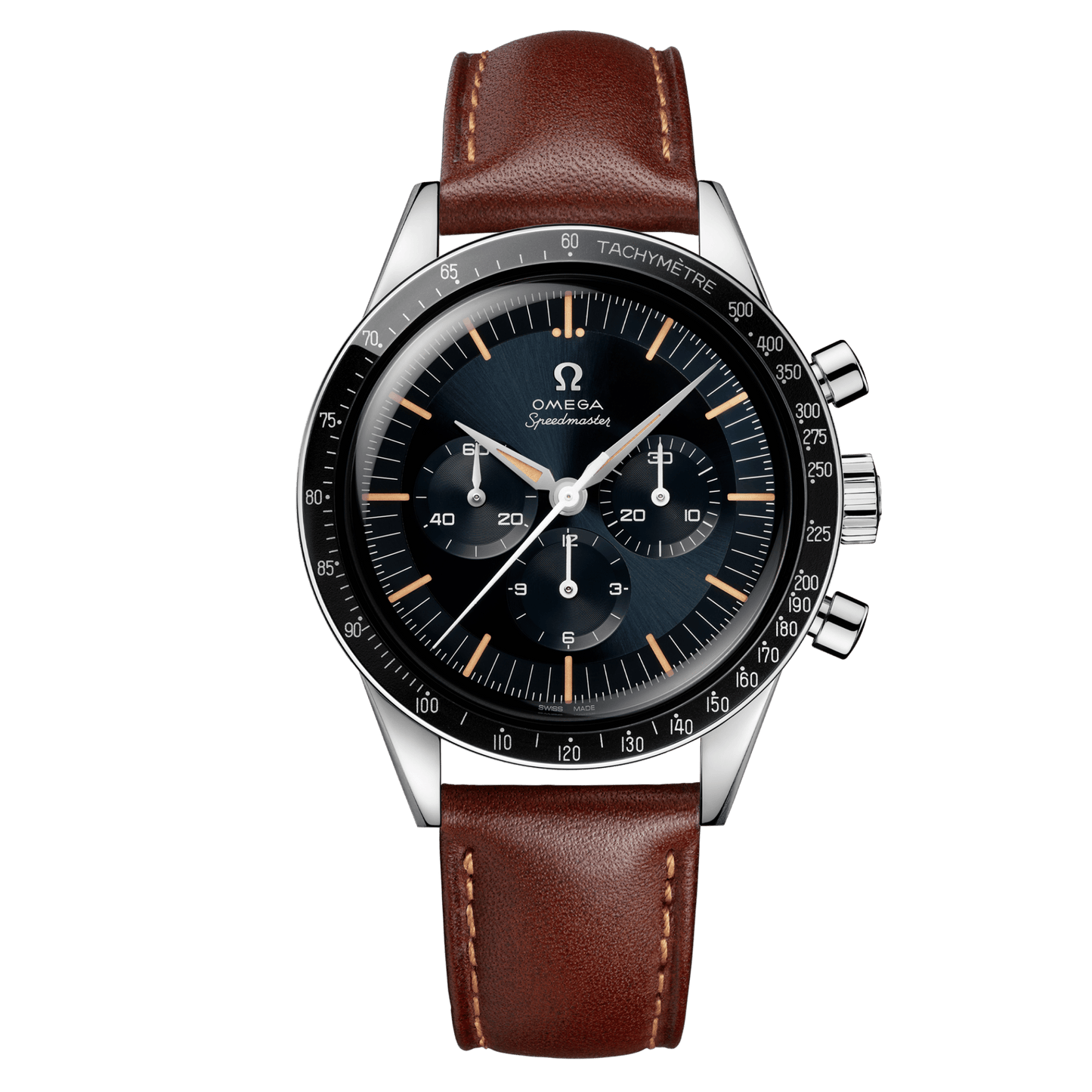 Omega Speedmaster First Omega In Space 39.7 mm, steel on leather strap