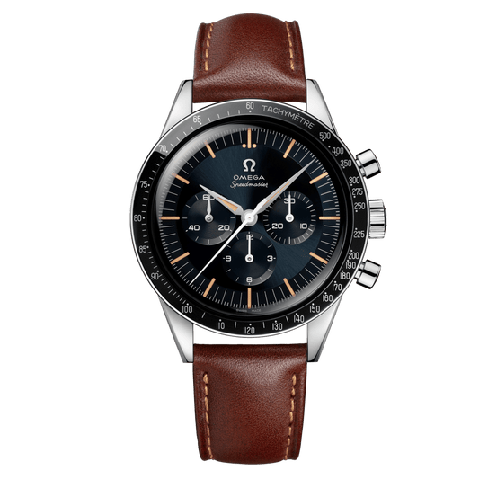 Omega Speedmaster First Omega In Space 39.7 mm, steel on leather strap