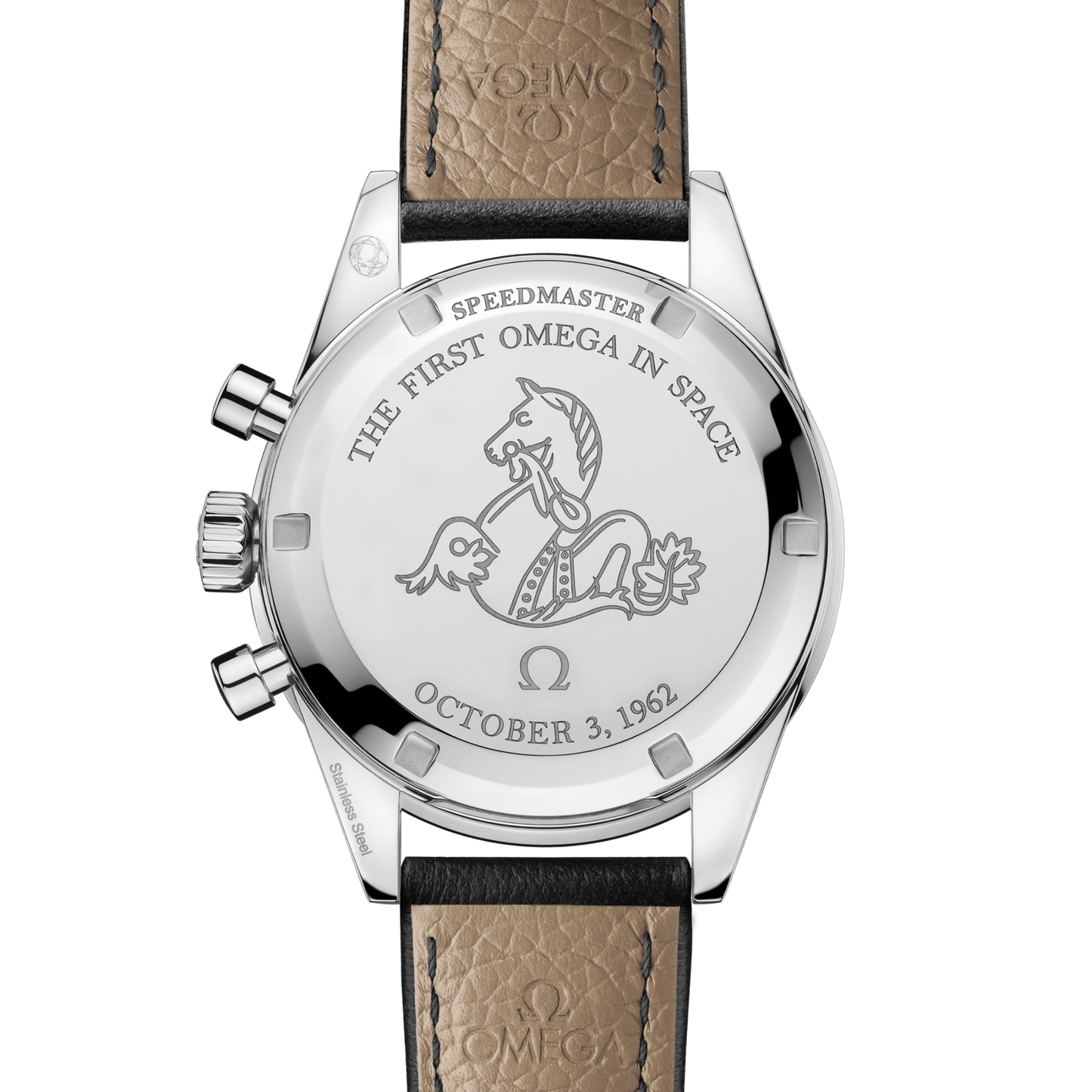 Omega Speedmaster First Omega In Space 39.7 mm, steel on leather strap