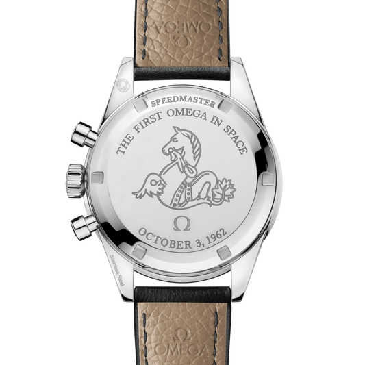 Omega Speedmaster First Omega In Space 39.7 mm, steel on leather strap